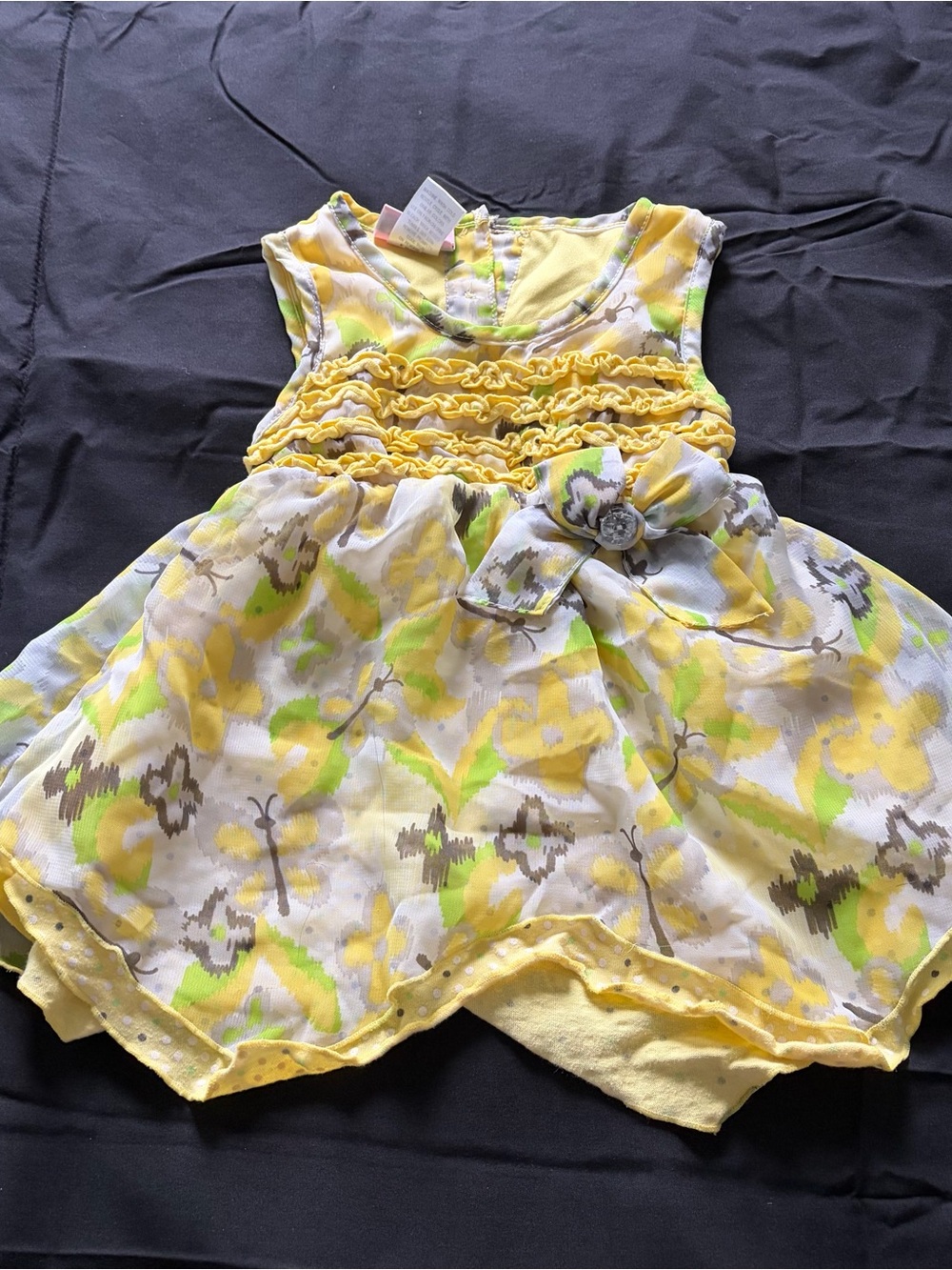 Yellow Floral Baby Dress little lass